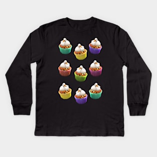 muffin duck pattern Kids Long Sleeve T-Shirt